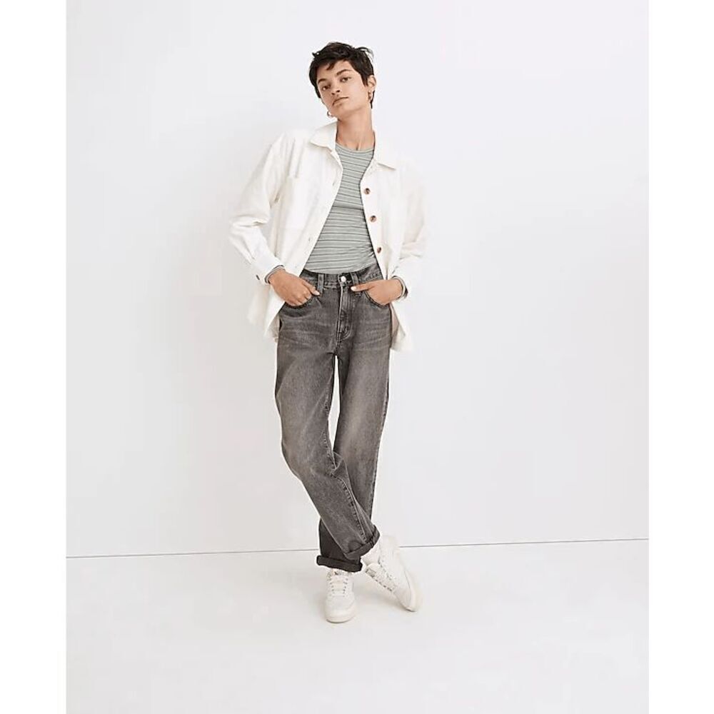 Madewell Glennbay Gray Wash Denim The Slouchy Boy Jeans Women's Size 32